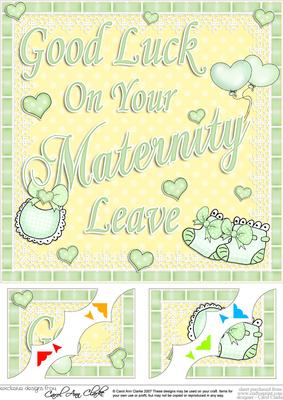 8 x 8 New Baby Maternity Leave Scalloped Corner Topper