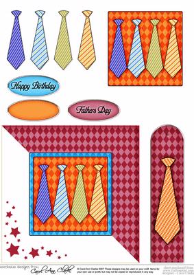 Men's Ties Quick Card with Decoupage