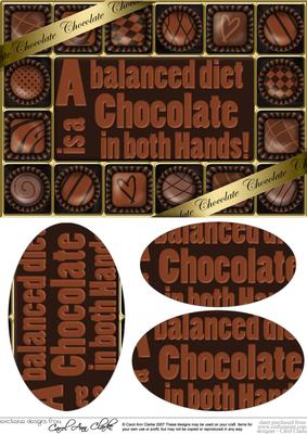 A5 Chocolate Greetings Oval Pyramage Topper