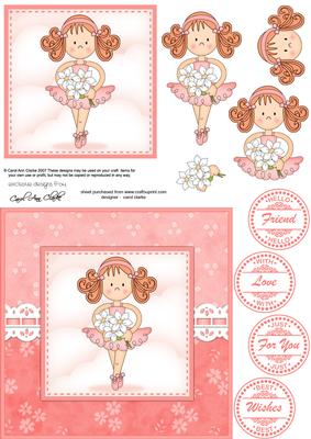 Betzi Ballerina Quick Card N 3D Decoupage