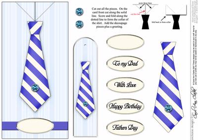 Man's Shirt & Tie Quick Card with Decoupage
