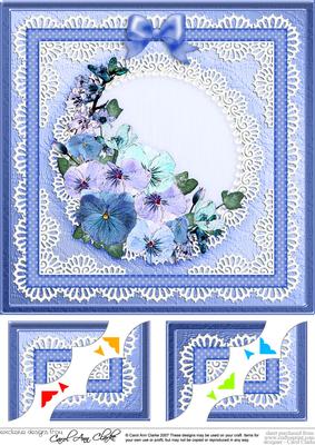 8 x 8 Spring Flowers Scalloped Corner Topper