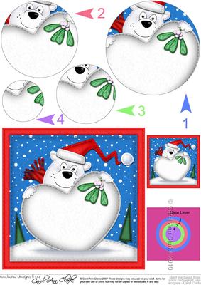 Xmas Ben Polar Bear Xmas Love Circle Pyramage Topper