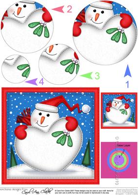 Xmas Snowman Xmas Love Circle Pyramage Topper