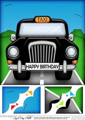 8 x 8 Fun Taxi Scalloped Corner Topper