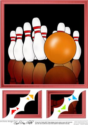 8 x 8 10 Pin Bowling Scalloped Corner Topper
