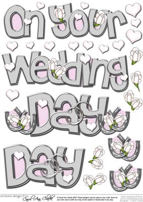 On Your Wedding Day with Roses 3D Decoupage Designs