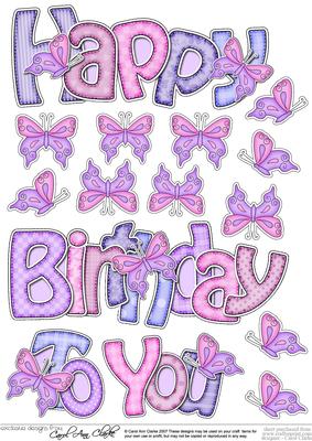 Birthday Butterflies 3D Decoupage Designs