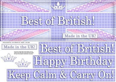 Large Dl Best of British Shabby Flag Quick Card 3D Decoupage