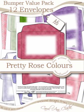 Bumper Value Pack of C6 Envelopes in Pretty Rose Colours