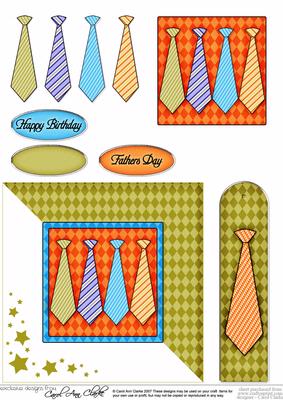 Men's Ties Quick Card with Decoupage