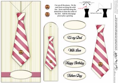 Man's Shirt & Tie Quick Card with Decoupage
