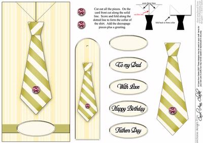Man's Shirt & Tie Quick Card with Decoupage