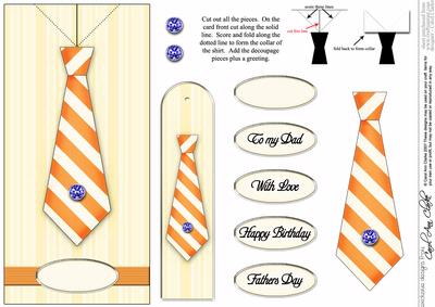 Man's Shirt & Tie Quick Card with Decoupage