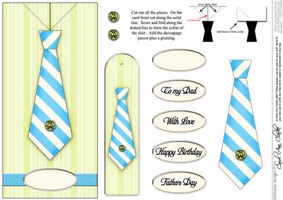 Man's Shirt & Tie Quick Card with Decoupage