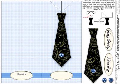 Man's Shirt & Tie Quick Card with Decoupage