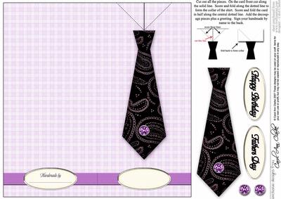Man's Shirt & Tie Quick Card with Decoupage