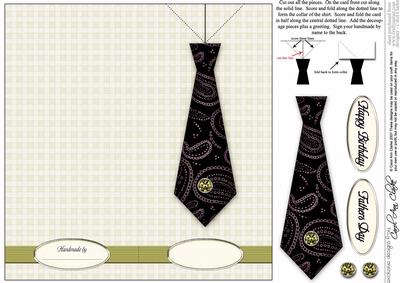 Man's Shirt & Tie Quick Card with Decoupage