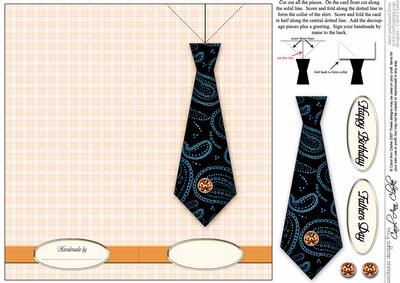 Man's Shirt & Tie Quick Card with Decoupage
