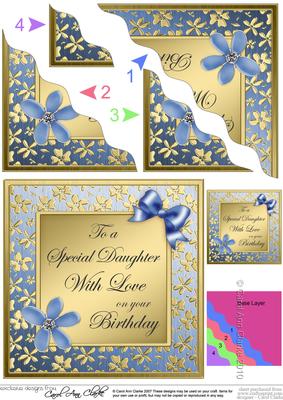 Floral Elegance Birthday Daughter Wavy Corner Side Stacker