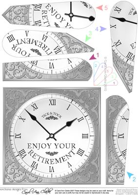 Retirement Clock Fan Pyramage Topper