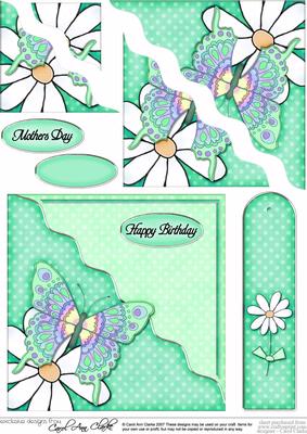 Butterfly Quick Card with Wavy Corner Side Stacker Pyramage
