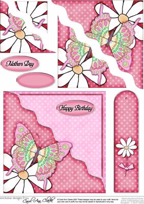 Butterfly Quick Card with Wavy Corner Side Stacker Pyramage