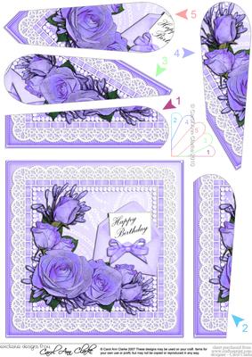 Birthday Roses Lace N Pearls Fan Pyramage Topper