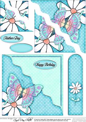 Butterfly Quick Card with Wavy Corner Side Stacker Pyramage