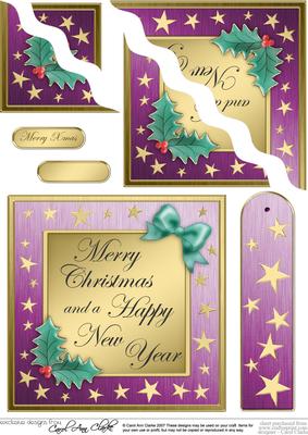 Elegant Christmas Greeting Quick Card Wavy Corner Stacker