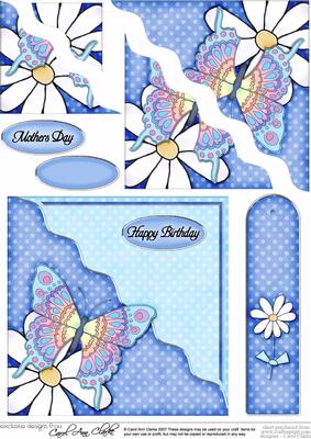 Butterfly Quick Card with Wavy Corner Side Stacker Pyramage