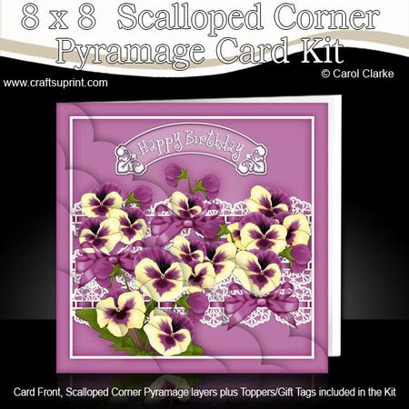 8 x 8 Birthday Butterflies Scalloped Corner Kit
