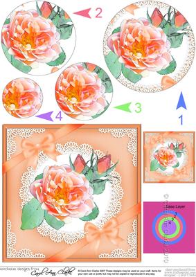 Rose and Lace Circle Pyramage Topper