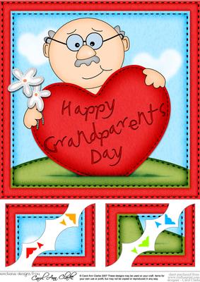 8x8 Old Man Bert's Grandparents Day Heart Topper