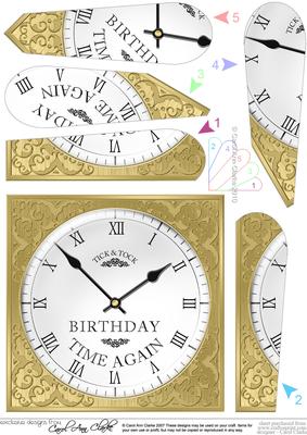 Birthday Clock Fan Pyramage Topper