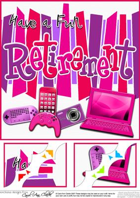 8 x 8 Retirement Gadgets Games N Gizmos Scalloped Corner