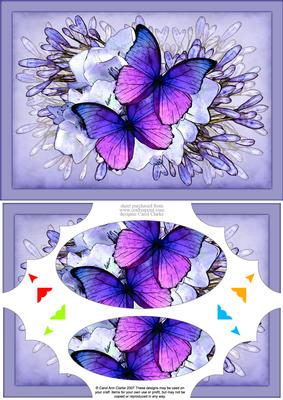 A5 Butterflies N Flowers Scallop Corners and Pyramage