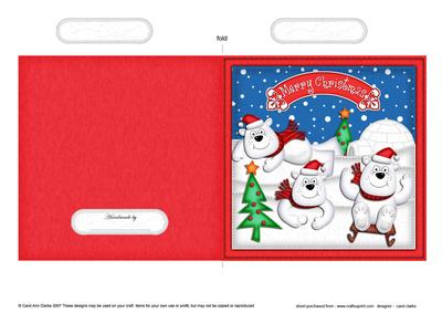 Xmas Ben Polar Bear Quick Cut and Fold Card