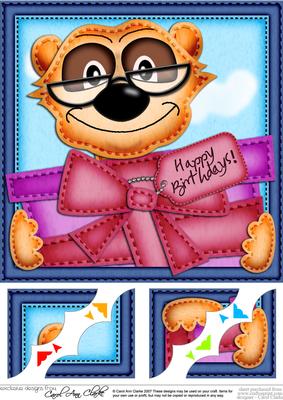 8 x 8 Frank Meerkat's Present Scalloped Corner Topper
