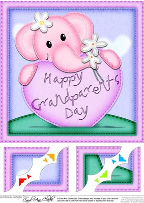 8x8 Lola Elephant's Grandparents Day Heart Topper