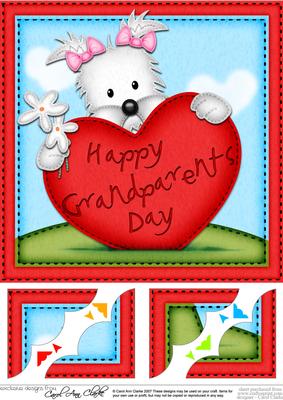 8x8 Jess Westie Dog's Grandparents Day Heart Topper