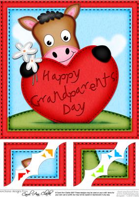 8x8 Gi Gi Horse's Grandparents Day Heart Topper