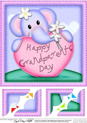 8x8 Lola Elephant's Grandparents Day Heart Topper
