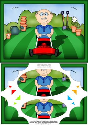 A5 Bert Loves Gardening Scallop Corners and Pyramage
