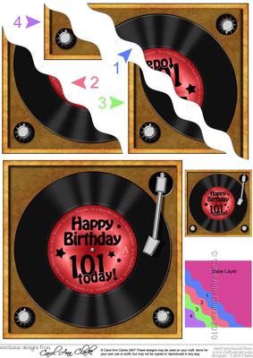 101st Birthday Record Wavy Corner Side Stacker Topper
