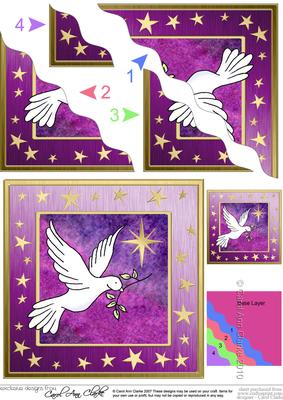 Christmas Dove Wavy Corner side stacker Topper