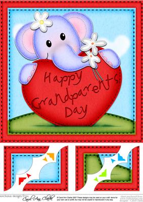 8x8 Lola Elephant's Grandparents Day Heart Topper