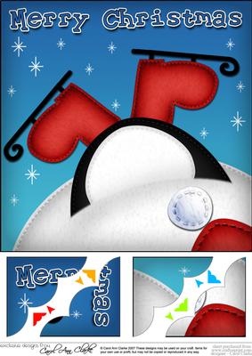 8 x 8 Opps Penguin! Fun Novelty Scalloped Corner Topper
