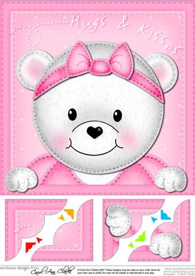 8 x 8 Teddy Tess Scalloped Corner Topper