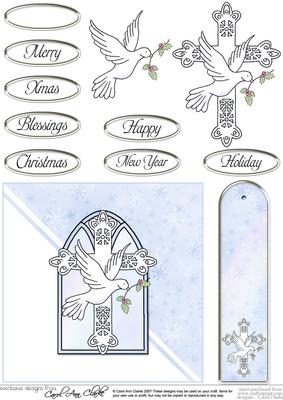 Christmas Dove 3D Decoupage Quick Card and Greetings